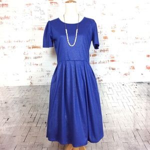 LULAROE EUC BLUE & SILVER XL AMELIA